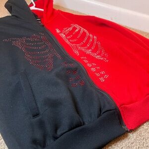 Graphic Skeleton Two Tone Zip Up (Y2K)